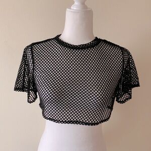 LF short sleeve mesh crop top size XS NWT